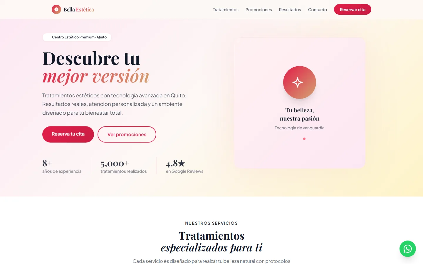 La web de Estética & Spa vista en una computadora