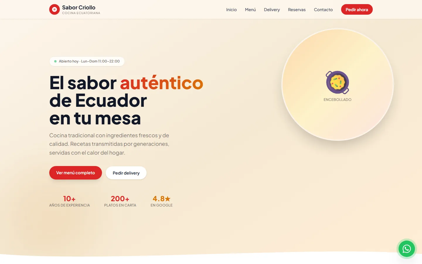Demo de web para restaurante hecha por Lynoia